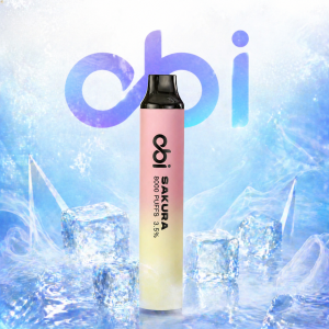 OBI 一次性電子煙多款口味包裝與規格色卡對照圖